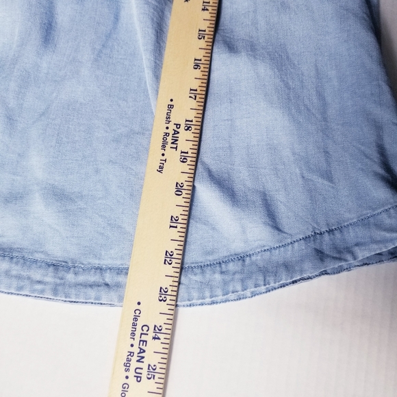 LOFT JEAN BLOUSE WITH PUFFED SLEEVES SIZE MEDIUM - Picture 7 of 13